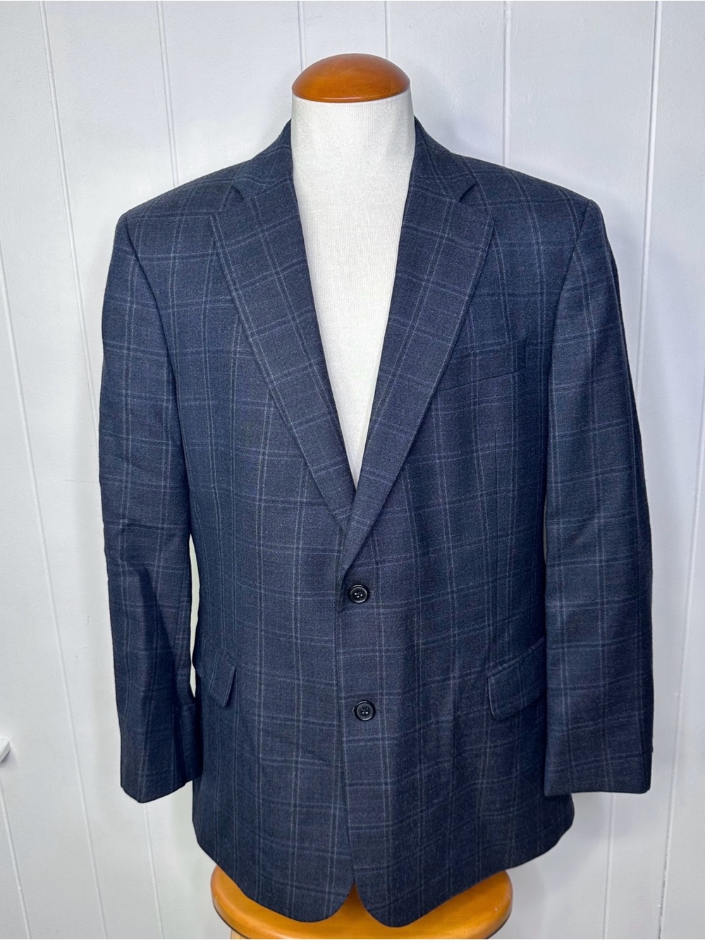 Brooks Brothers Regent Dark Navy Plaid Blazer